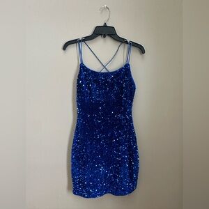 SHEIN Royal Blue Sequin Mini Dress